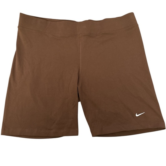 Nike Essential Mid Rise Cotton Blend Bike Shorts Cacao Wow Brown Size 3X NWT - Picture 7 of 7